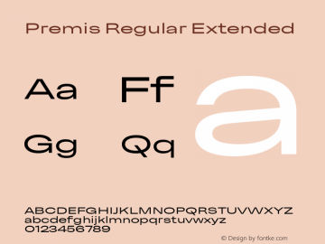 Premis Regular Extended Version 1.000;Glyphs 3.2 (3182)图片样张