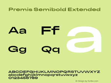 Premis Semibold Extended Version 1.000;Glyphs 3.2 (3182)图片样张