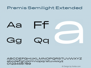 Premis Semilight Extended Version 1.000;Glyphs 3.2 (3182)图片样张
