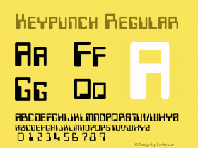 Keypunch Regular Unknown Font Sample