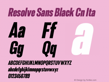 Resolve Sans Black Cn Ita Version 1.000;hotconv 1.0.109;makeotfexe 2.5.65596图片样张