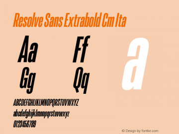 Resolve Sans Extrabold Cm Ita Version 1.000;hotconv 1.0.109;makeotfexe 2.5.65596图片样张