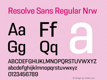 Resolve Sans Regular Nrw Version 1.000;hotconv 1.0.109;makeotfexe 2.5.65596图片样张