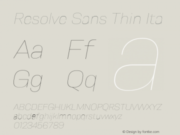 Resolve Sans Thin Ita Version 1.000;hotconv 1.0.109;makeotfexe 2.5.65596图片样张