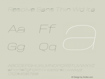 Resolve Sans Thin Wd Ita Version 1.000;hotconv 1.0.109;makeotfexe 2.5.65596图片样张
