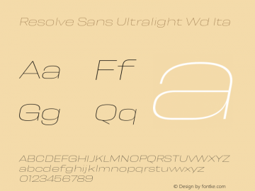Resolve Sans Ultralight Wd Ita Version 1.000;hotconv 1.0.109;makeotfexe 2.5.65596图片样张