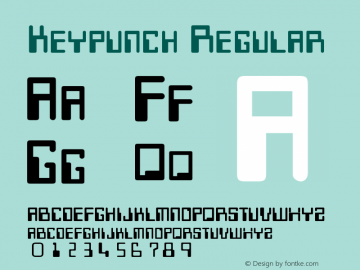 Keypunch Regular Unknown Font Sample