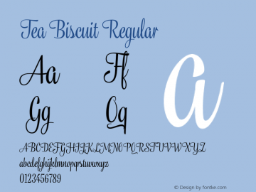 Tea Biscuit Regular Regular Version 1.000;PS 1.0;hotconv 1.0.72;makeotf.lib2.5.5900 DEVELOPMENT图片样张