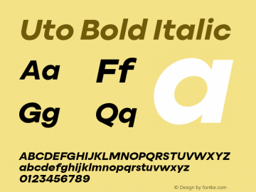 Uto Bold Italic Version 1.000;FEAKit 1.0图片样张