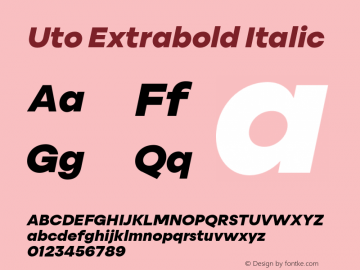 Uto Extrabold Italic Version 1.000;FEAKit 1.0图片样张