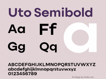 Uto Semibold Version 1.000;FEAKit 1.0图片样张