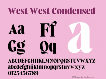 West West Condensed Version 1.000图片样张