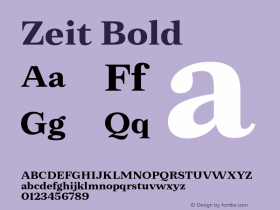 Zeit Bold Version 1.000;hotconv 1.0.109;makeotfexe 2.5.65596图片样张