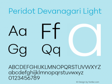 Peridot Devanagari Light Version 1.001图片样张