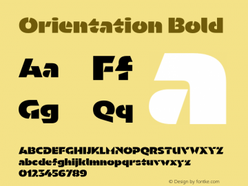 Orientation Bold Regular Version 1.001;PS 1.1;hotconv 16.6.54;makeotf.lib2.5.65590图片样张