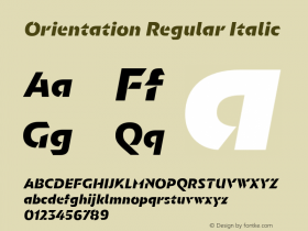 Orientation Regular Italic Version 1.001;PS 1.1;hotconv 16.6.54;makeotf.lib2.5.65590图片样张