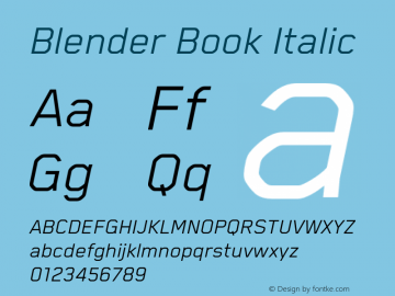 Blender Book Italic Version 4.011;hotconv 1.0.109;makeotfexe 2.5.65596图片样张