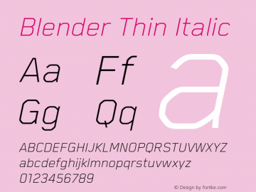 Blender Thin Italic Version 4.011;hotconv 1.0.109;makeotfexe 2.5.65596图片样张