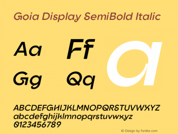 Goia Display SemiBold Italic Version 1.000;Glyphs 3.1.1 (3148)图片样张
