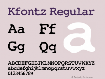 Kfontz Regular Version 3.0图片样张