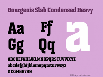 Bourgeois Slab Condensed Heavy Version 1.000;PS 001.000;hotconv 1.0.88;makeotf.lib2.5.64775图片样张