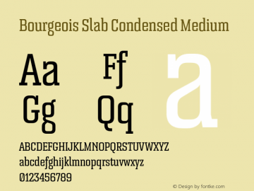 Bourgeois Slab Condensed Medium Version 1.000;PS 001.000;hotconv 1.0.88;makeotf.lib2.5.64775图片样张