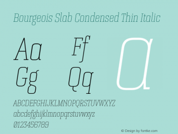 Bourgeois Slab Condensed Thin Italic Version 1.000;PS 001.000;hotconv 1.0.88;makeotf.lib2.5.64775图片样张