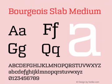 Bourgeois Slab Medium Version 1.000;PS 001.000;hotconv 1.0.88;makeotf.lib2.5.64775图片样张