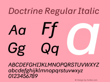 Doctrine Regular Italic Version 1.001;PS 1.001;hotconv 1.0.70;makeotf.lib2.5.58329图片样张