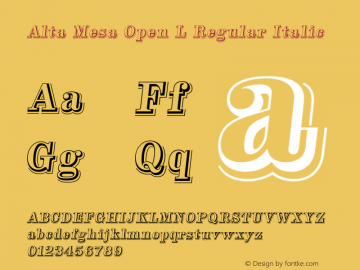 Alta Mesa Open L Regular Italic Version 1.000图片样张