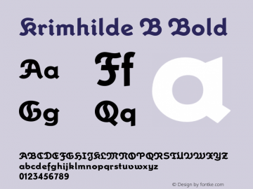 Krimhilde B Bold Version 1.001;PS 001.001;hotconv 1.0.88;makeotf.lib2.5.64775图片样张