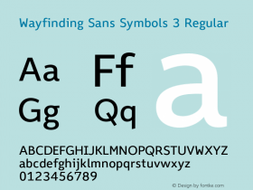 Wayfinding Sans Symbols 3 regular Version 2.000;hotconv 1.0.109;makeotfexe 2.5.65596图片样张