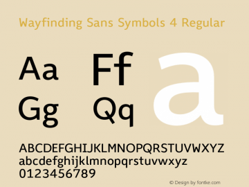 Wayfinding Sans Symbols 4 regular Version 2.000;hotconv 1.0.109;makeotfexe 2.5.65596图片样张