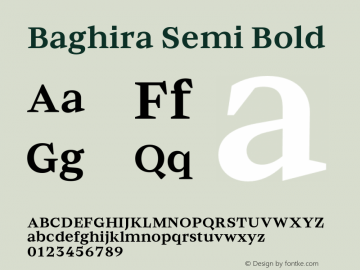 Baghira Semi Bold Version 1.000;hotconv 1.0.109;makeotfexe 2.5.65596图片样张