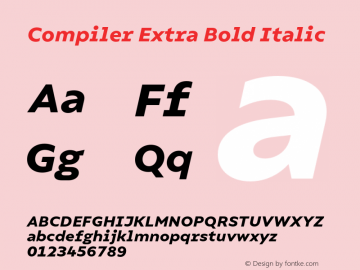Compiler Extra Bold Italic Version 1.000;hotconv 1.0.109;makeotfexe 2.5.65596图片样张