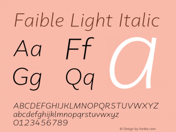 Faible Light Italic Version 1.100;hotconv 1.0.109;makeotfexe 2.5.65596图片样张