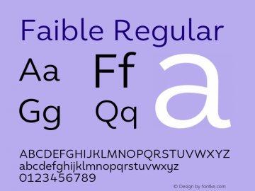 Faible Regular Version 1.100;hotconv 1.0.109;makeotfexe 2.5.65596图片样张