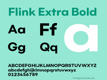 Flink Extra Bold Version 1.000;PS 001.000;hotconv 1.0.88;makeotf.lib2.5.64775图片样张