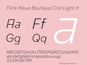 Flink Neue Bauhaus Cnd Light It Version 2.100;Glyphs 3.1.2 (3150)图片样张