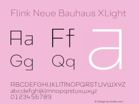 Flink Neue Bauhaus XLight Version 2.100;Glyphs 3.1.2 (3150)图片样张