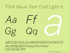 Flink Neue Text Cnd Light It Version 2.100;Glyphs 3.1.2 (3150)图片样张