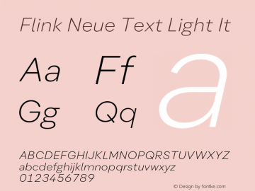 Flink Neue Text Light It Version 2.100;Glyphs 3.1.2 (3150)图片样张