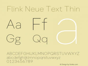 Flink Neue Text Thin Version 2.100;Glyphs 3.1.2 (3150)图片样张