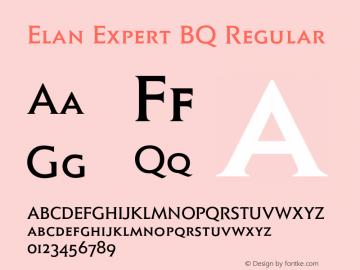 Elan Expert BQ Regular 001.000 Font Sample