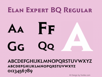 Elan Expert BQ Regular 001.000 Font Sample