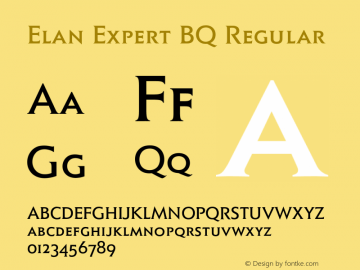 Elan Expert BQ Regular 001.000 Font Sample