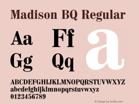 Madison BQ Regular 001.000 Font Sample