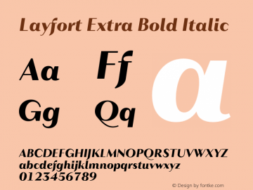 Layfort Extra Bold Italic Version 1.000;FEAKit 1.0图片样张