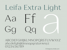 Leifa Extra Light Version 2.000;hotconv 1.0.109;makeotfexe 2.5.65596图片样张