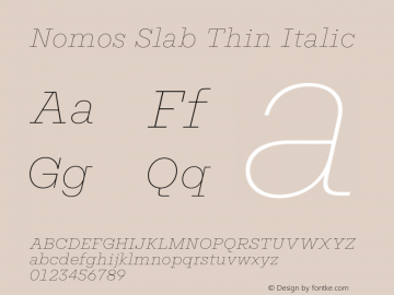 Nomos Slab Thin Italic Version 1.000;Glyphs 3.2 (3216)图片样张